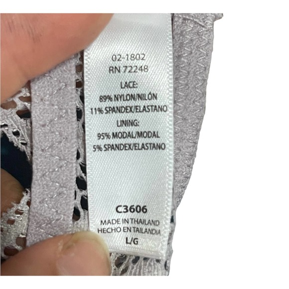 Felina Lavender Lace Halter Style Bralette SZ L (34B) - Picture 7 of 7